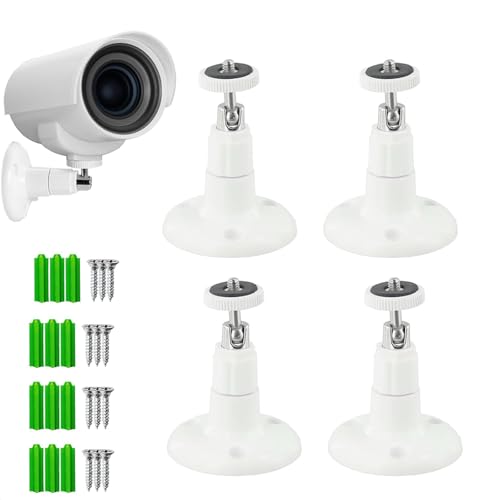 4 Stück Ring Kamera Halterung, Kamera Halterung, Ring Kamera Outdoor Halterung, 360 Grad Verstellbar für Innen und Außen, Kamerahalterung Sicherheitskamera Halterung für Innen und Außen (Weiß) von fufupaw