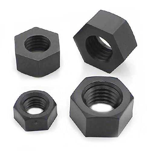 Fujiyuan 50 Stück Sechskantmuttern metrisches Gewinde Kunststoff Sechskantmuttern Nylon M6 schwarz von fujiyuan