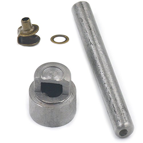 Fujiyuan Ein Werkzeug + 5 Ösen mit Haken für Stiefel, Reitstiefel, Wanderschuhe, für Schnürsenkel, mit Unterlegscheibe aus Messing von fujiyuan