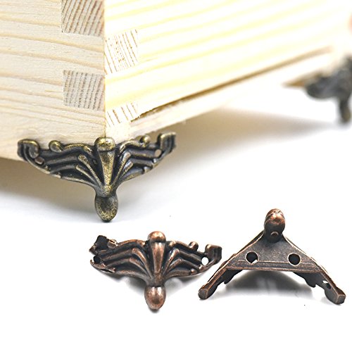 fujiyuan 10 PCS Legierung Jewelry Box Truhe Holz Dekorative Füße Bein Eckenschutz 37 mm 3,7 cm Guard Möbel, Legierung, red bronze, approx 37mm(1.46") x 20mm(0.79") von fujiyuan