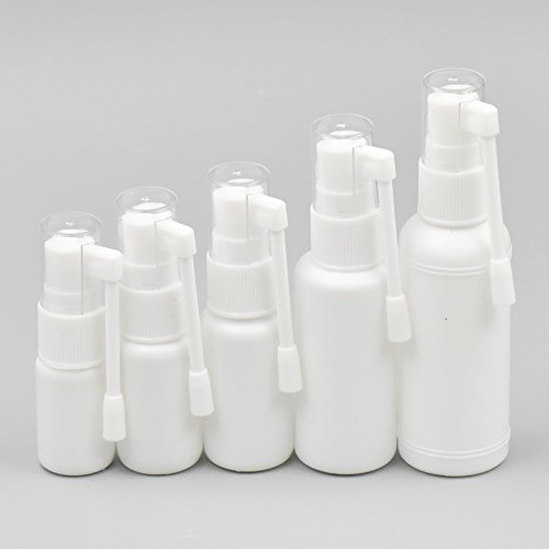 fujiyuan 5 Stück leere Mundsprühflaschen Pumpsprüher Kunststoffkappe weiß Aufbewahrung 30 ml von fujiyuan