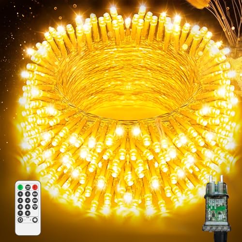 fullarrive Lichterkette Innen Außen LED - 45M 400 LED Strom Lichterketten 8 Modi IP44 mit Fernbedienung und Timer, Ideal für Kinderzimmer, Gartenbeleuchtung, Partybeleuchtung, Balkon Deko von fullarrive