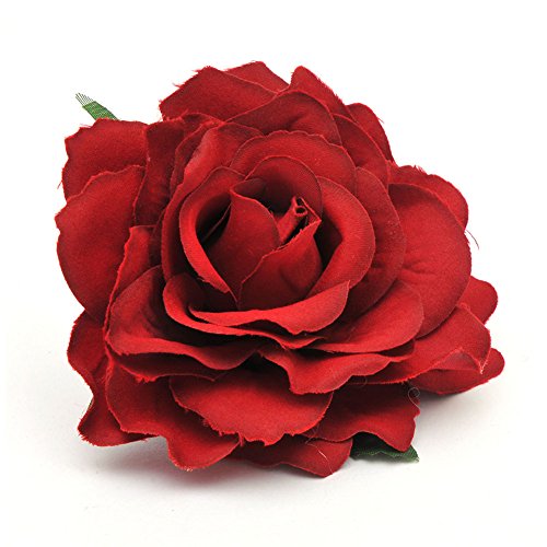 funie 1pc Frauen Rose Blume Haar Clip Haarspange Corsage Brosche Hochzeit Party Decor – Weiß, Weinrot, Einheitsgröße von funie