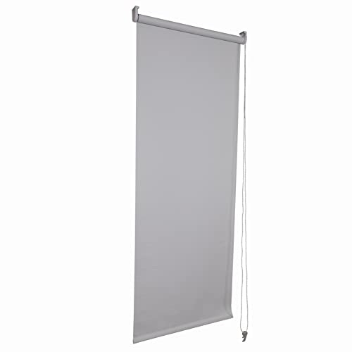 Funky Gadgets Verdunkelungsrollo, Fensterschutz, einfache Montage, Thermo-Rollo, 3 Durchgänge, Verdunkelungsstoff, für Raumverdunkelung, zuschneidbar, Metallrohr, Hellgrau (90 cm breitx165 cm lang) von funky gadgets