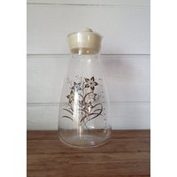 Vintage Pyrex Krug Getränke Karaffe Flasche Goldvergoldung Blumen von funkyflamingoau