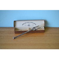Vintage Spring Push Tortenheber Epns Apex Gabel Versilbert Seltenpit1 von funkyflamingoau