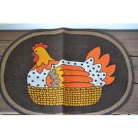 Vintage Tischsets X 2 Mid Century Nagel Piepmat Huhn Henne Chook W Germany Put1 von funkyflamingoau