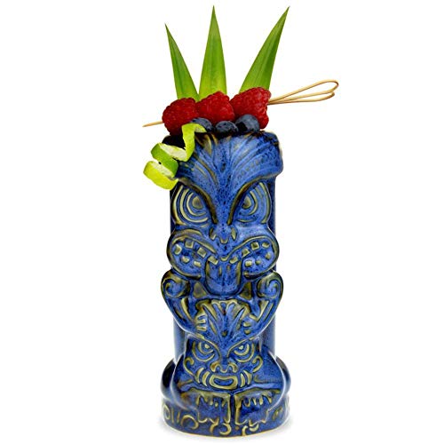 funnyfeng 450ml Tiki Becher Keramik, Hawaii Becher Tiki Tassen Cocktail Cocktailgläser Tiki Tasses, Retro Inspiriertes Tiki-Design für Hawaiian Party Cocktail Keramik von funnyfeng