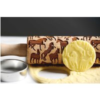 Pferde Präge Nudelholz Lasergravierte Keksrolle Pferde Präge Nudelholz Lasergravierte Keksrolle von funnyrollingpin