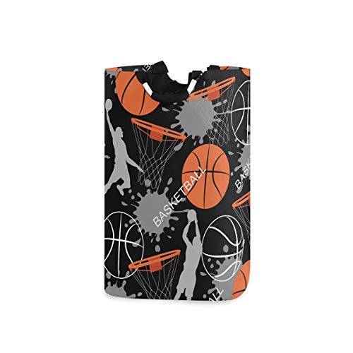 Funnyy Basketball-Wäschekorb mit abstraktem Ball, groß, Stoff, faltbarer Aufbewahrungsbehälter mit Griffen, Spielzeug, Geschenkkorb, wasserdicht, für Badezimmer, Schlafzimmer von funnyy