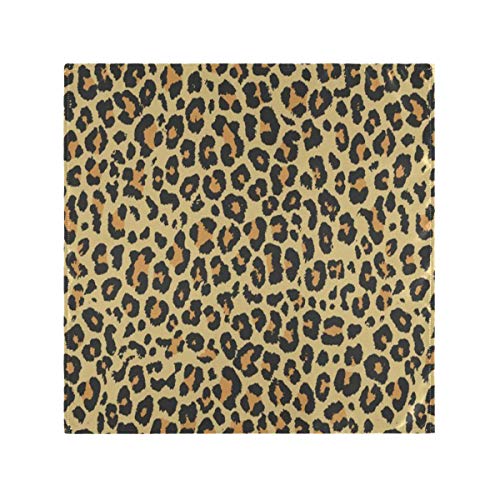 funnyy Vintage Leopard Tiere Stoffservietten Waschbar Abendessen Servietten Übergroße Weiche Wiederverwendbare Satin Tischservietten Set von 4 für Party Events Hochzeit 50 x 50 cm Hotel-Qualität von funnyy