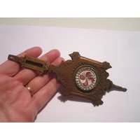 Antike 19C Verzierten Metall Mantel Uhr Pendel Mit Glas Einfügen von funoldstuff