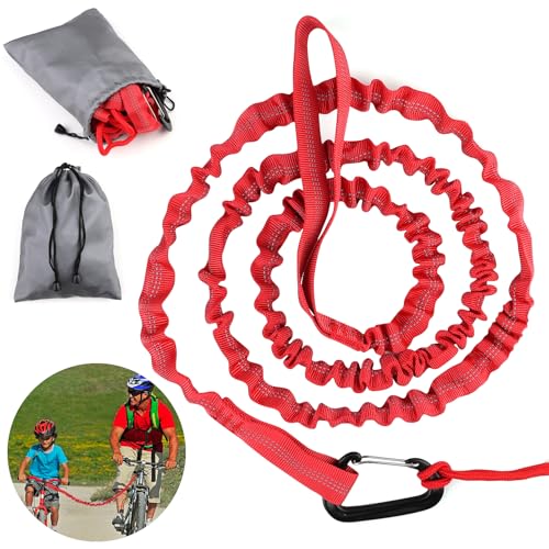 Abschleppseil Fahrrad Kinder, 3 Meter Eltern Kind Zugseil Fahrrad Abschleppseil, Fahrrad-Abschleppgurt Elastisch, Mountainbike Abschleppseil Traktionsseil, Tragfähigkeit 500 lbs von furcas