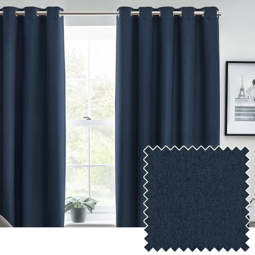 Furn. Dawn strukturierte Verdunkelungsvorhänge mit Ösen – Mitternacht – 229 x 229 cm Furn. Dawn strukturierte Verdunkelungsvorhänge mit Ösen – Mitternacht – 229 x 229 cm von furn.