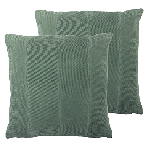 Paoletti Jagger Twin Pack-Feder gefüllte Kissen, Baumwolle, Salbei, 45 x 45cm, 2 Paoletti Jagger Twin Pack-Feder gefüllte Kissen, Baumwolle, Salbei, 45 x 45cm, 2 von furn.