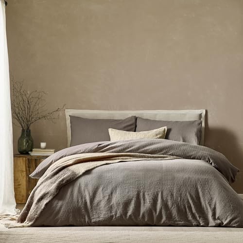 Yard Malton Stripe Bettwäsche-Set aus 100% Baumwolle – Maulwurf – Super King Yard Malton Stripe Bettwäsche-Set aus 100% Baumwolle – Maulwurf – Super King von furn.