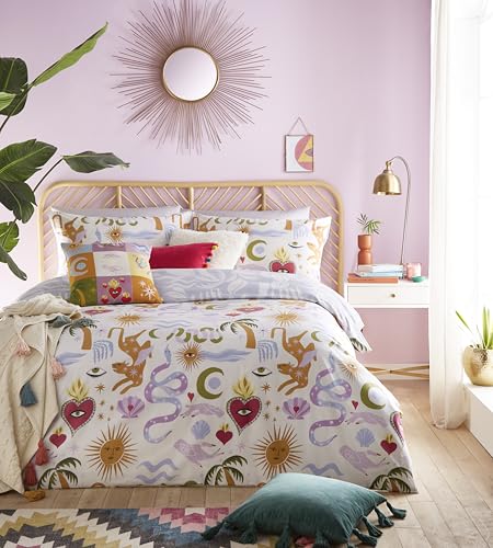 furn. Alchemy Bettbezug-Set – abstraktes Symboldruck mit floraler Rückseite, wendbares Polyester-Baumwoll-Mischgewebe (Mehrfarbig, King-Size) furn. Alchemy Bettbezug-Set – abstraktes Symboldruck mit floraler Rückseite, wendbares Polyester-Baumwoll-Mischgewebe (Mehrfarbig, King-Size) von furn.