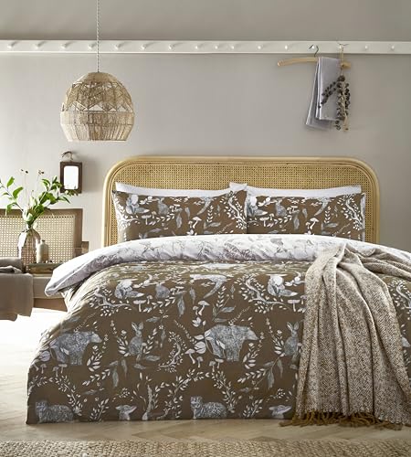 furn. Sanddorn-Bettwäsche-Set – Waldtierdruck mit wendbarem Design, Polyester-Baumwoll-Mischgewebe (Bernstein – Doppelbett) furn. Sanddorn-Bettwäsche-Set – Waldtierdruck mit wendbarem Design, Polyester-Baumwoll-Mischgewebe (Bernstein – Doppelbett) von furn.