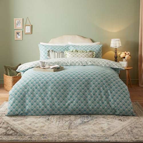 furn. Bettwäscheset mit Krissa-Blockdruck – Einzelbett – Blau von furn.