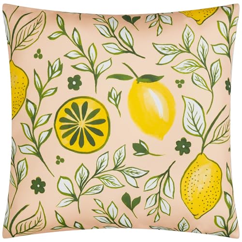 furn. Citronello bedrucktes Outdoor-Kissen mit Polyesterfüllung – Pfirsich – 45 x 45 cm von furn.