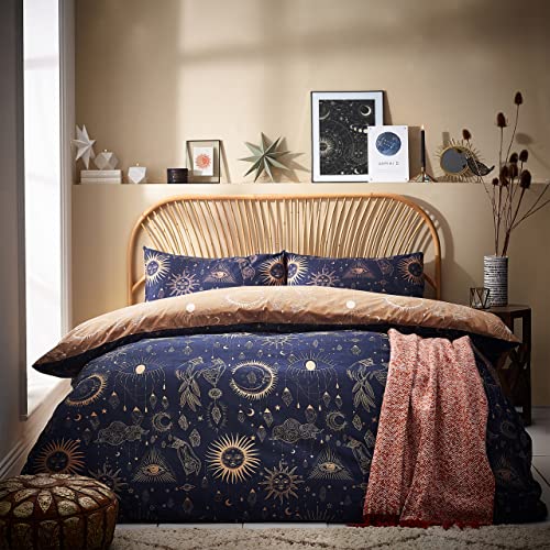 furn. Constellation Bettbezug-Set, Polycotton, Gold/Marineblau, Einzelbett von furn.