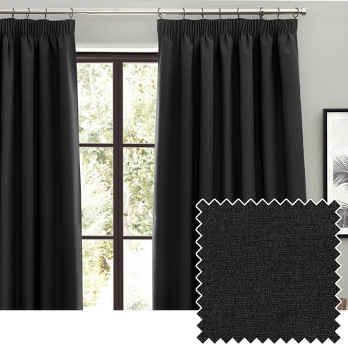 furn. Dawn Verdunkelungsvorhänge mit Bleistiftfalten – Schwarz – 117 x 137 cm furn. Dawn Verdunkelungsvorhänge mit Bleistiftfalten – Schwarz – 117 x 137 cm von furn.