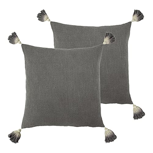 furn. Eden Twin Pack-Polyester gefüllte Kissen, Baumwolle, Grau, 45 x 45cm, 2 von furn.