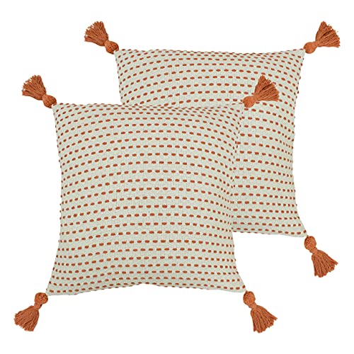 furn. Ezra Twin Pack-Polyester-gefüllte Kissen, Baumwolle, Koralle, 50 x 50cm, 2 furn. Ezra Twin Pack-Polyester-gefüllte Kissen, Baumwolle, Koralle, 50 x 50cm, 2 von furn.