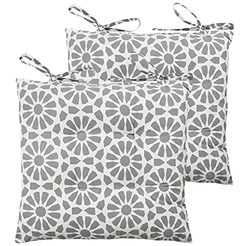 furn. Geometrische Mosaik-Polyester gefüllte Sitzpads (Pack von 2), Grau, 43 x 43cm, 2 von furn.