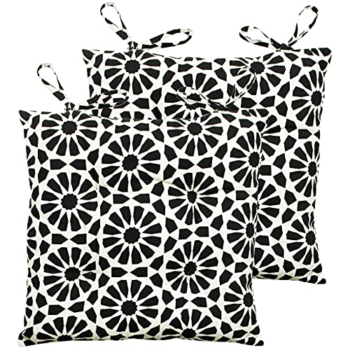 furn. Geometrische Mosaik Sitzpolster, Baumwolle, Schwarz, 43 x 43cm, 2 von furn.