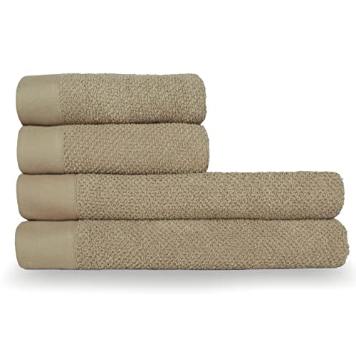 furn. Handtuch/Badelaken, strukturiert, Baumwolle, warm, naturfarben, 4-teilig von furn.