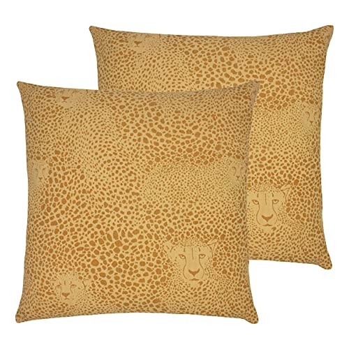 furn. Hidden Cheetah Twin Pack Polyester gefüllte Kissen, Baumwolle, Honig, 50 x 50cm, 2 von furn.