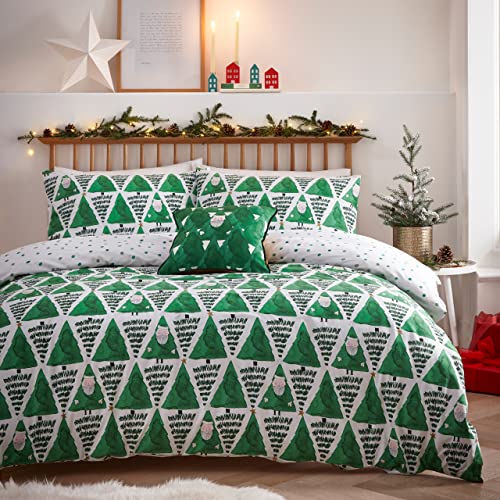 furn. Hide and Seek Santa King Bettbezug-Set, Baumwolle, Polyester, Grün von furn.