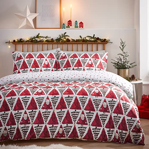 furn. Hide and Seek Santa King Bettbezug-Set, Baumwolle, Polyester, Rot von furn.