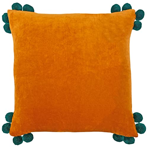 furn. Hoola Kissen mit Polyester-Füllung, Baumwolle, Orange/Blaugrün von furn.