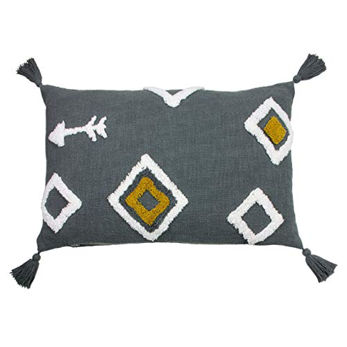 furn. Inka Polyester gefülltes Kissen, Baumwolle, Holzkohle, 40 x 60cm von furn.