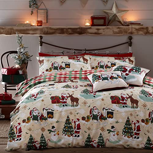 furn. Jolly Santa Bettwäsche-Set für Doppelbett, Baumwolle, Polyester, Mehrfarbig von furn.