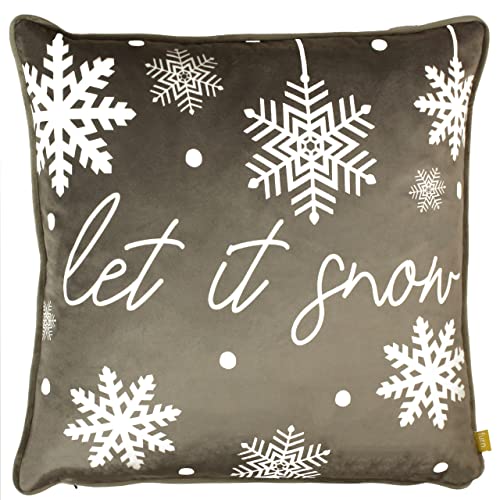 furn. Let It Snow Kissen, Polyester, gefüllt, 43 x 43 cm, Grau von furn.