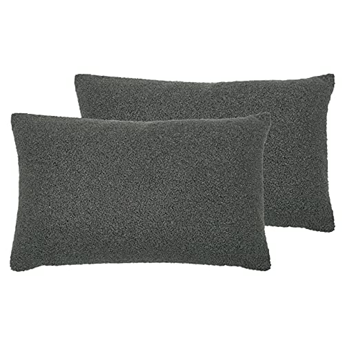 Evans Lichfield Malham Twin Pack-Feder gefüllte Kissen, Maschinenwaschbar, Granit, 30 x 50cm, 2 von furn.