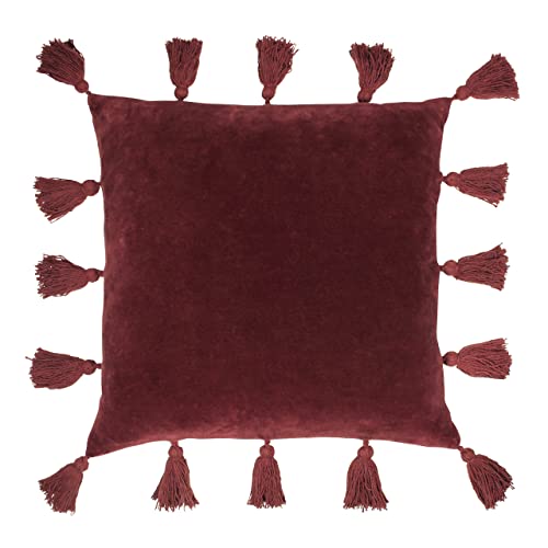 furn. Medina Feder gefüllt Kissen, Baumwolle, Berry, 45 x 45cm von furn.