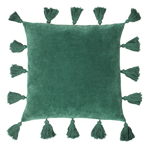 furn. Medina Feder gefüllt Kissen, Baumwolle, Juniper Green, 45 x 45cm von furn.