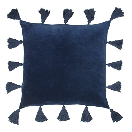 furn. Medina Feder gefüllt Kissen, Baumwolle, Navy, 45 x 45cm von furn.