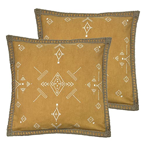 furn. Mini Inka Twin Pack Feather Gefüllte Kissen, Baumwolle, Schatz, 45 x 45cm, 2 von furn.