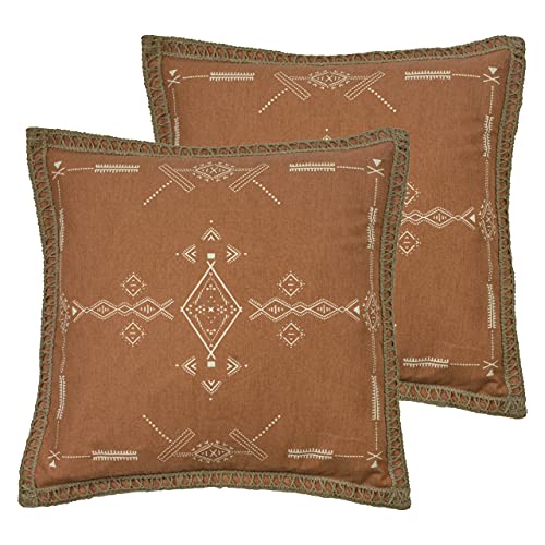 furn. Mini Inka Twin Pack Feather Gefüllte Kissen, Baumwolle, Terrakotta, 45 x 45cm, 2 von furn.