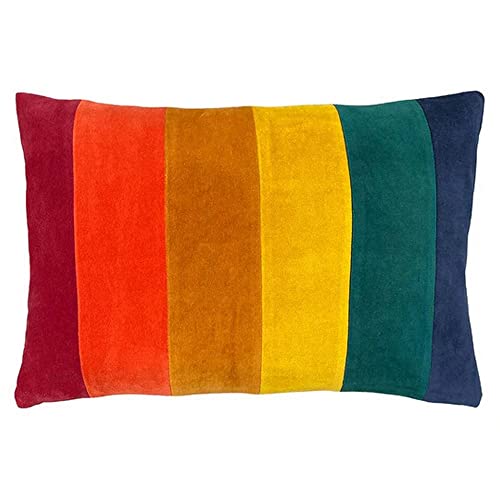 furn. Möbel. Regenbogen gestreifte Samtkissenbezug von furn.
