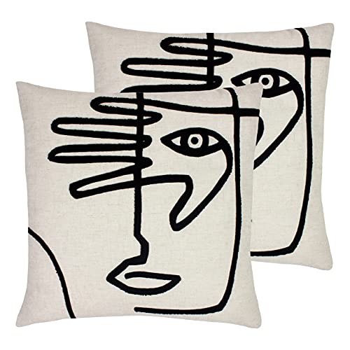 furn. Mono Face Twin Pack-Feder gefüllte Kissen, Leinen, 50 x 50cm, 2 von furn.
