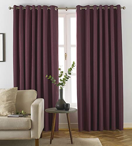 furn. Mond Eyelet Verdunkelungsvorhänge, Polyester, Berry, 168 x 137 cm von furn.