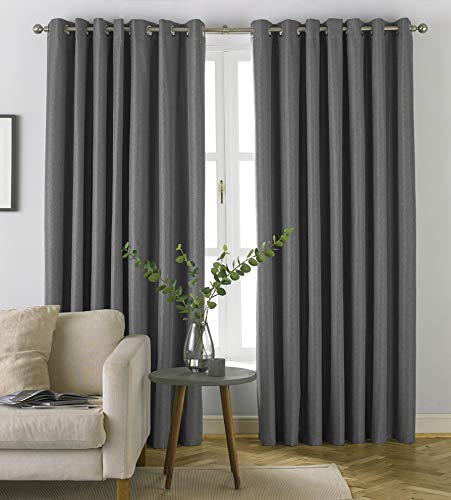 furn. Mond Blackout Ringtop Eyelet Vorhang, Polyester, Grau, 117 x 183cm von furn.