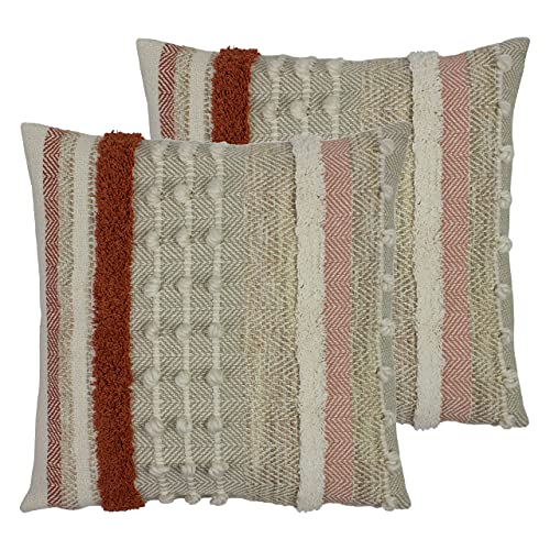 furn. Omana Twin Pack-Polyester gefüllte Kissen, Terrakotta, 45 x 45cm, 2 von furn.