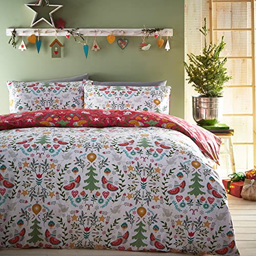 furn. Scandi Festive Bettbezug-Set, Polycotton, Mehrfarbig, Doppelbett von furn.